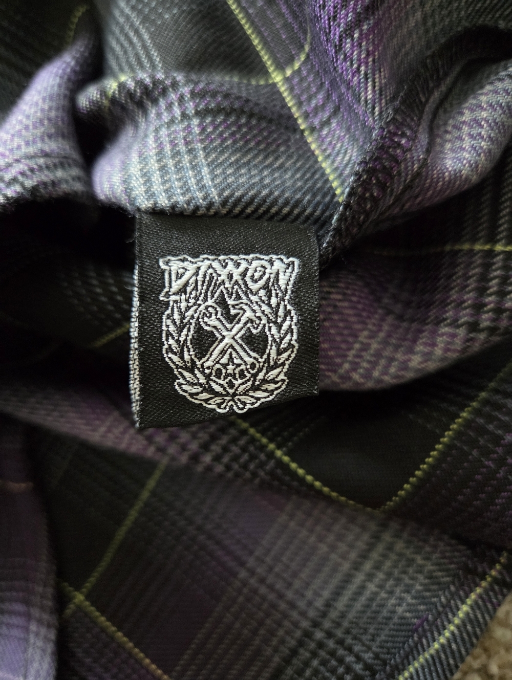 DIXXON X B.J. Baldwin Flannel Youth Division Medium Purple Plaid Snap Shirt - Picture 8 of 10